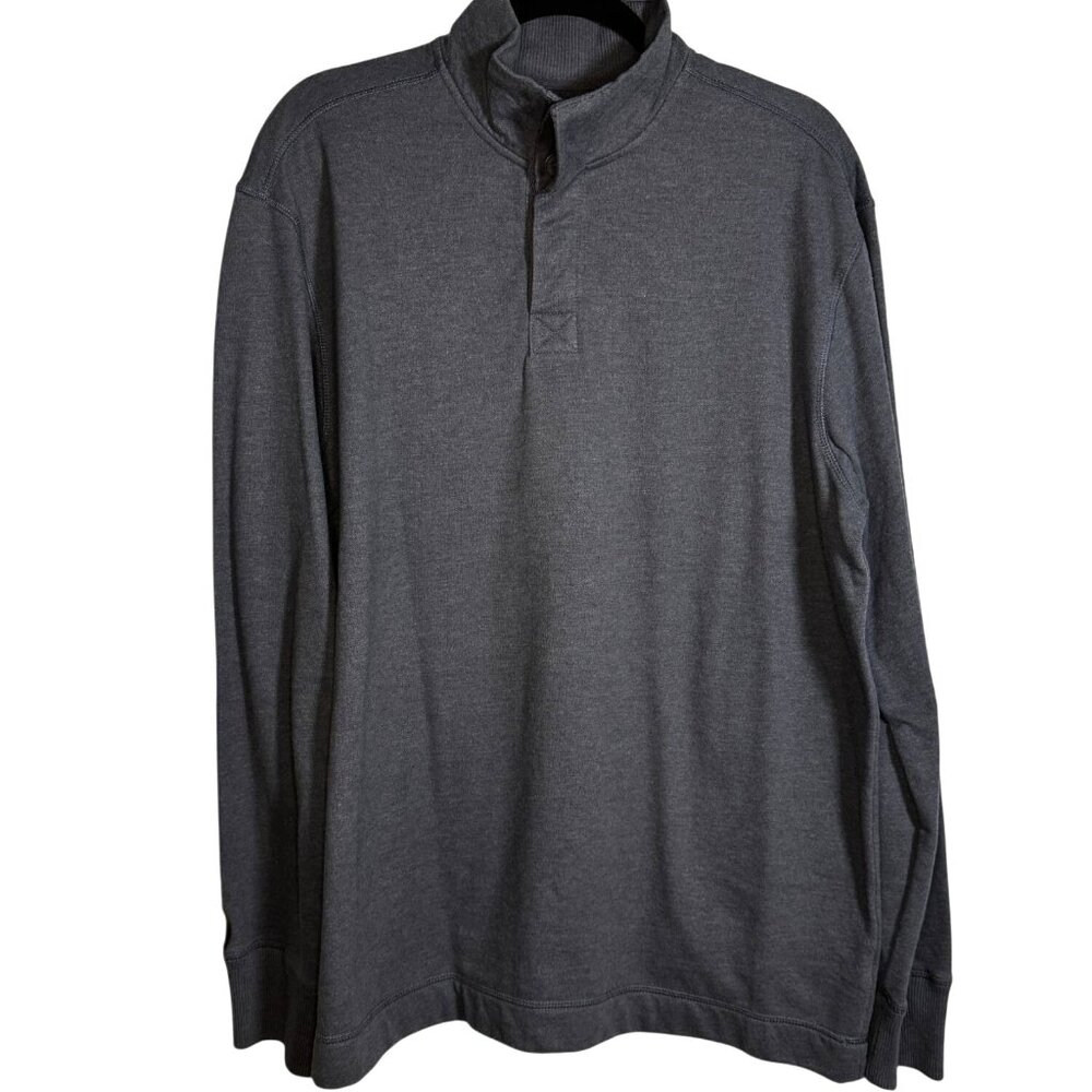 Merona Blue Buttoned Mock Turtleneck Pullover Long Sleeve Shirt SZ Extra Large